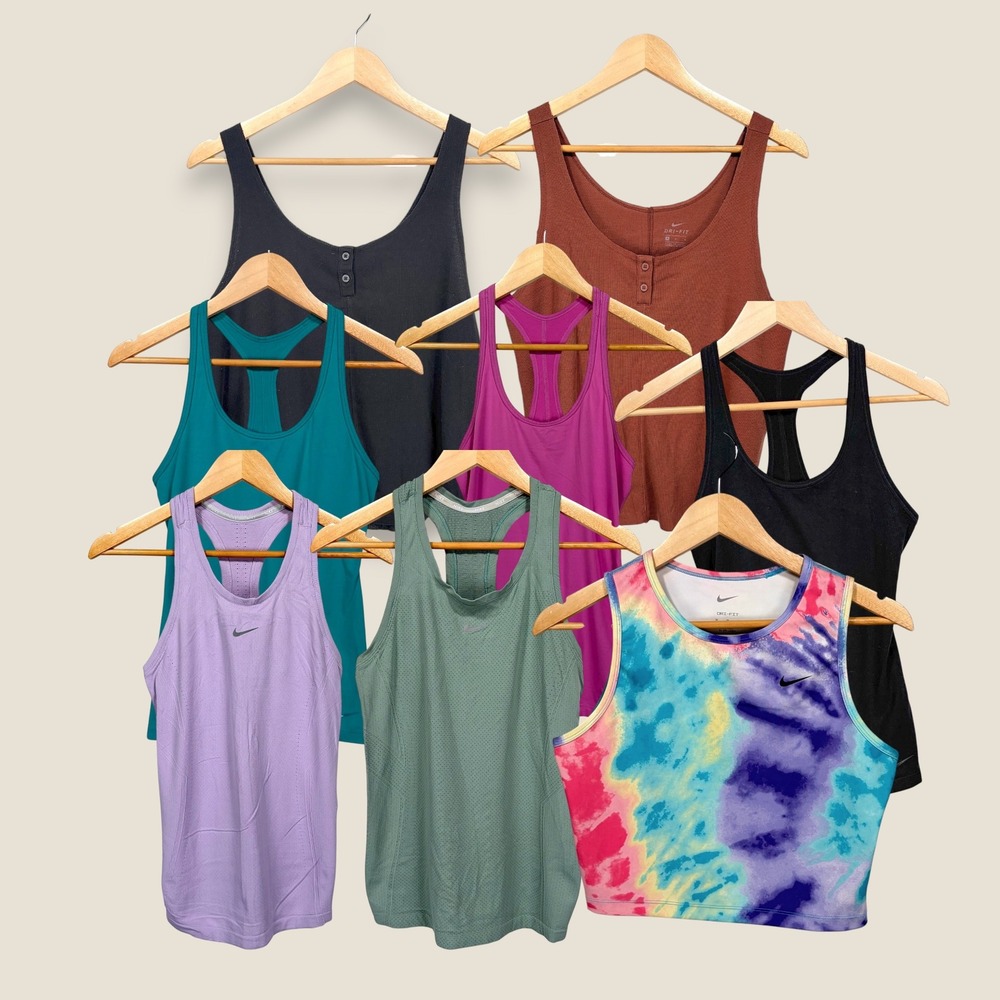Lot of 8 Nike Dri-Fit ADV Tank Top Women Medium Small Racerback Slim Gym Running